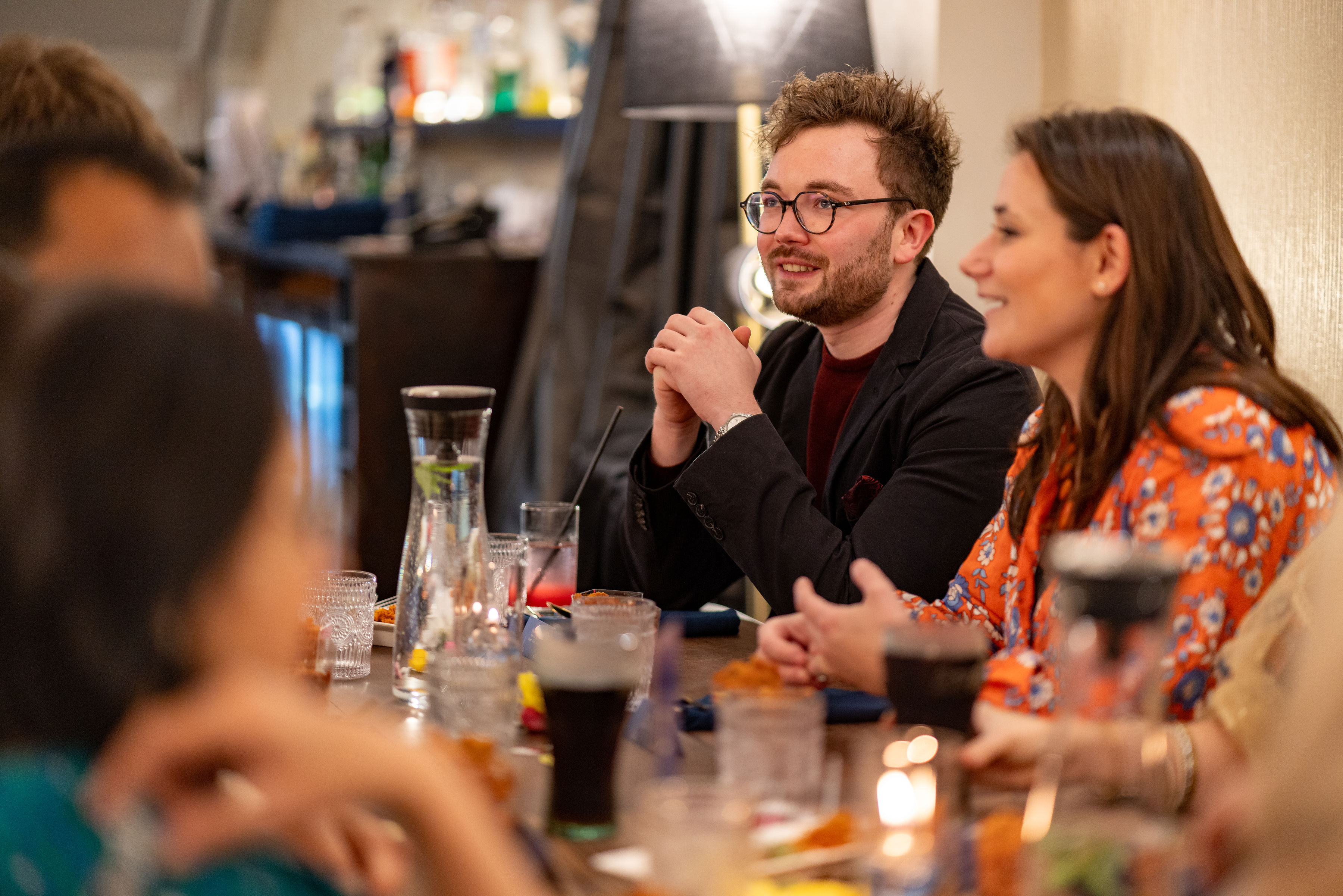 A shared table at Késarum, Southampton — Indian fine dining laid for the table